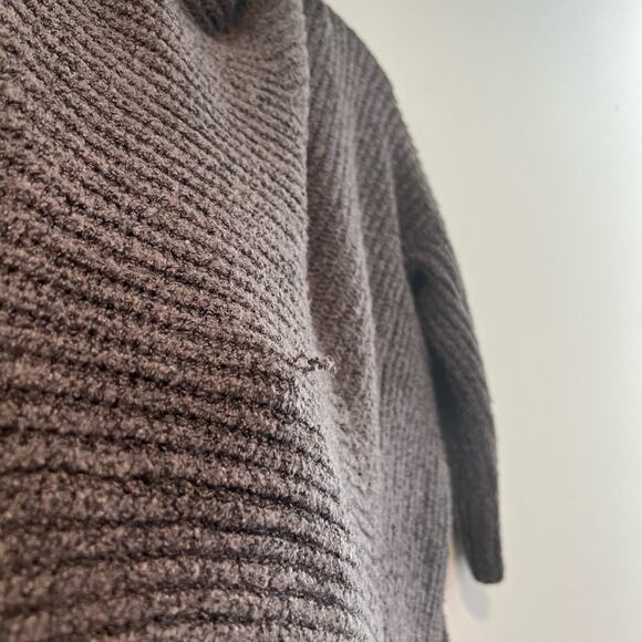 Aerie Oversized Knit Brown Cardgian Sweater Waterfall Collar Size Small - Picture 9 of 9